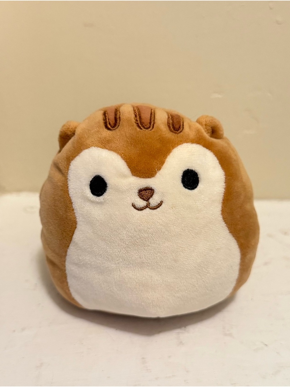 Squishmallows Brown and White Adorable Round Hedgehog Plush